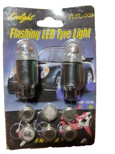 2pcs Bicycle/Car Tire Valve Cap Light Flashing Car-styling LED Spoke Lamp Wheel - Picture 1 of 2