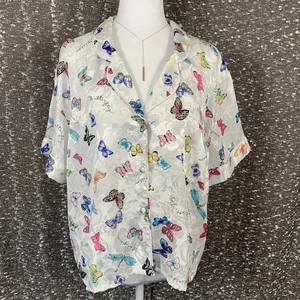 Camisa de pijama vintage Vanity Fair Butterfly manga corta para mujer grande - Imagen 1 de 12