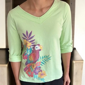 Camicia pappagallo impreziosita da pastello paillettes verde lime piccola - Foto 1 di 7