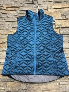 Noble Equestrian Womens Blue Puffer Vest Two Way Full Zip Quilted Sz XL - Picture 1 of 10