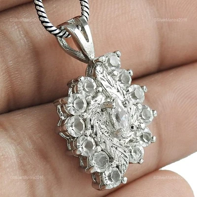 Rotondo Zircone Cubico Gemma 925 Argento Sterling Dicembre Birth Ghiera Ciondolo - Immagine 1 di 4