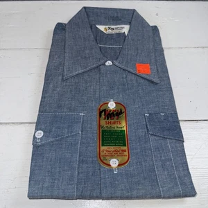 TRUE VINTAGE Key Imperial Shirt Mens 17 M Short Sleeve Button Up USA NWT - Picture 1 of 4