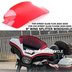 RED 9" Sport Wind Splitter Windshield For Harely Street Glide FLHX 2024 2025 - Picture 1 of 9