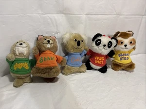 5 Vtg 80s Shirt Tales Plush Lot Hallmark 6” Stuffed Animal Cartoon Characters - Picture 1 of 8