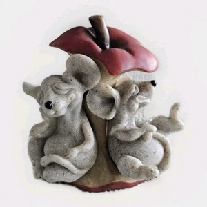 Vtg Quarry Critters Marino and Moe Mice on Applecore Mouse Second Nature 57006 - Picture 1 of 6