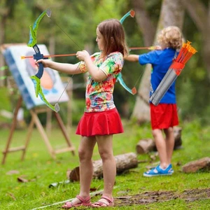 Kids Bow and Arrow Set LED Light Up Archery Kit 2 Pack 20 Arrows 2 Guns - Picture 1 of 12