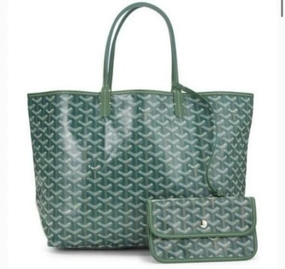 Новый, неиспользованный зеленый сумка с короткими ручками PM наплечная сумка, большой размер, холст внешний вид, доставка fr США - Изображение 1 из 4