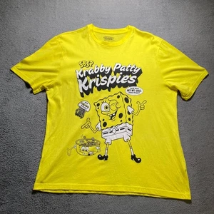 SpongeBob T-Shirt Men's Large Yellow Krabby Patty Graphic 2024 Comic Style - Picture 1 of 8