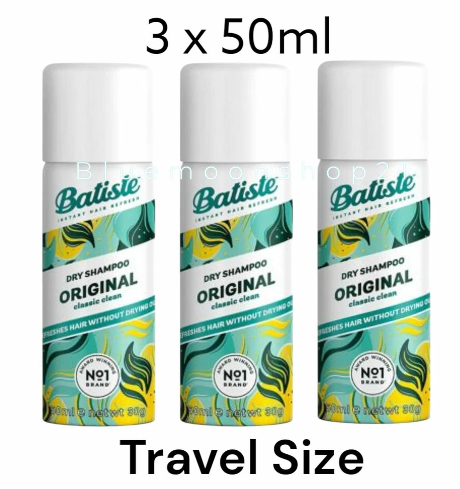 3 x 50ml  Batiste Dry Original Shampoo - Hair Care -  Travel Size  - Image 1 of 1