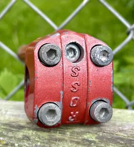 Vintage Ross Stem Old School BMX MTB Red 1980s 4 Bolt Top Load Quill Stem 21.1mm - Picture 1 of 9