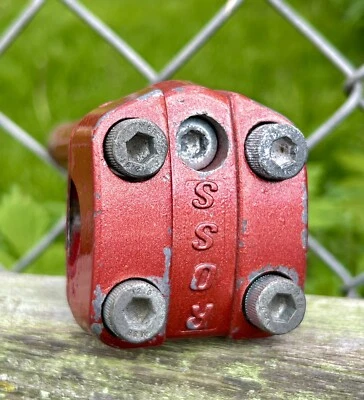 Vintage Ross Stem Old School BMX MTB Red 1980s 4 Bolt Top Load Quill Stem 21.1mm - Image 1 of 4