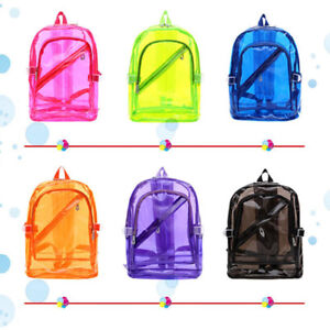 Unisex Transparent Travel Bag  School Security Clear Backpack Book Bag Plastic