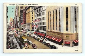 Postcard 1946 New York City, N.Y. Looking Up 5th Avenue Manhattan - Picture 1 of 3