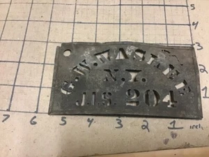 Original Antique Metal Stencil: G. W. WASLEE - N.Y. - J.I.S. 204 - Picture 1 of 3