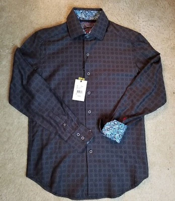 NWT MEN'S ROBERT GRAHAM BLACK DRESS SHIRT SIZE SMALL NEW MSRP $198 - Image 1 of 3