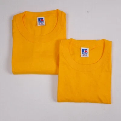 Vintage Russell Athletic Adult M Gold Basic T-Shirt - Lot of 2 - Image 1 of 4