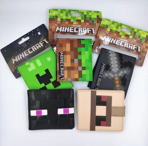 Official Minecraft Wallets - Grass Enderman Iron Golem Creeper Stone Sword Xmas - Picture 1 of 33