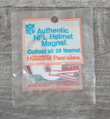 Houston Oilers Vintage NFL Rubber Fridge Magnet Standings Board IHOP Helmet Cover