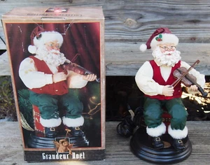 Grandeur Noel Vintage Musical Animated Santa Collector’s Edition Violin TELCO - Picture 1 of 10