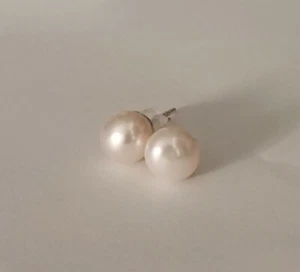 Cultured Pearl Earrings, 24k Gold Plated Sterling Silver or Sterling Silver - Picture 1 of 2