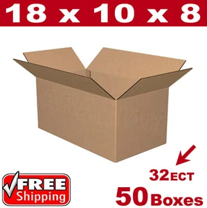 50 - 18x10x8 Cardboard Boxes Mailing Packing Shipping Box Corrugated Carton - Picture 1 of 1
