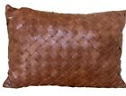 FRYE Leather Pillow Brown Rectangle 20”x14”   OF