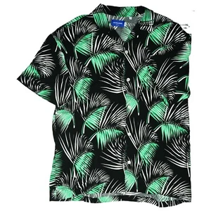 JACK&JONES Hombre Hawái Camisa Verano Vacaciones Hawaiana S Black Verde Nuevo - Imagen 1 de 3