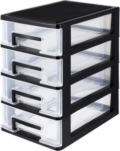 Four- Layer Storage Cabinet Plastic Drawer Type Closet Portable Multifunction St - Picture 1 of 12