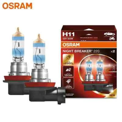 OSRAM NIGHT BREAKER 220 H11 12V 55W Halogen Headlight Car Original Bulbs (2 PCS) - Image 1 of 4