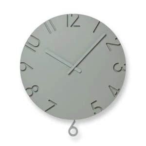 Lemnos Wall Clock Carved Swing Colored Analog Pendulum Gray NTL24-17GY NEW - Picture 1 of 1