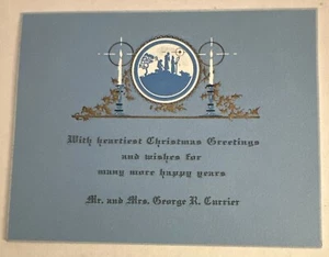 Vintage Art Deco Christmas Card - Three Wise Men & Colorful Candles - Picture 1 of 2