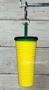 Starbucks Pineapple Yellow with Green Studded Cold Cup Keychain Hawaii Exclusive - Picture 1 of 10