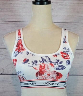 Jockey Floral Bralette No Padding Red White Blue Size Small - Image 1 of 4