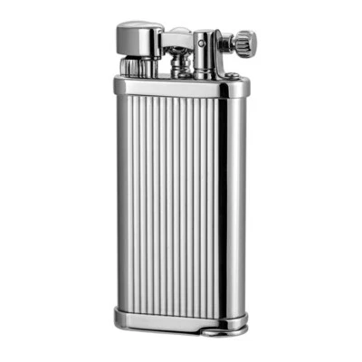IM Corona Old Boy Pipe Lighter Chrome with Lines 64-3306 Made In Japan New Foto 1 de 3