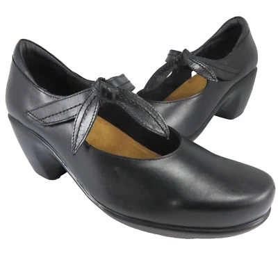 NAOT Mary Jane Dress Pumps Womens Size 10M (EU 41) Black Leather 3" High Heels - Image 1 of 4