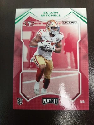2021 Playoff Elijah Mitchell RC GOAL LINE card #292 - Image 1 of 2