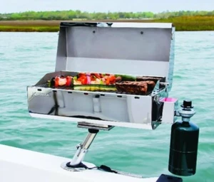 Portable Boat Propane Grill + Mount Accessories Marine BBQ Sailboat BBQ Camping - Foto 1 di 9