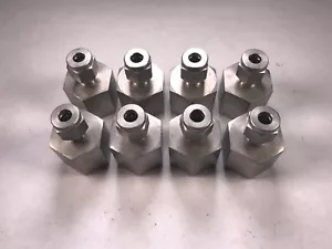Lot 8 Stainless Swagelok 1/4" Tube x 1/2" Female NPT Connector New O1 - Picture 1 of 3