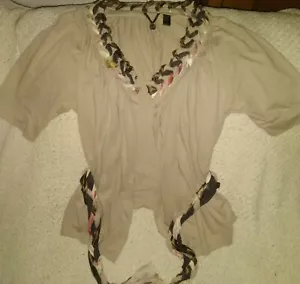 Camisa BKE Boutique Hebilla Tostada Tejida Top Trenzada Elástica Camisa Boho con Cinturón XL - Imagen 1 de 7