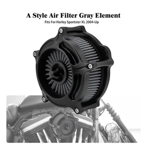 Matte Black Turbine Air Filter Gray Intake For Harley Sportster 883 1200 04-2022 - Picture 1 of 15
