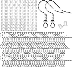 925 Sterling Silver Earring Hooks For Jewelry Making Supplies Kit 120Pcs&60pairs - Picture 1 of 11