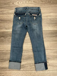 Hudson Girls Jeans Size 7 Medium Wash Cuffed Hem - Picture 1 of 11