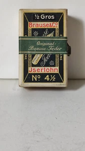 PLUMA BRAUSE&Co DE COLECCIÓN Nº 4 1/2, 1/2 Gros Pluma NIBS, CAJA, JSERLOHN, Alemania, Años 30 - Imagen 1 de 11