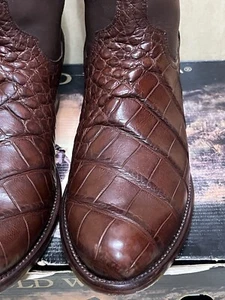 Tecovas THE TOWNES Walnut Alligator Brown Boots Size 10.5 EE (extra wide) - Picture 1 of 24