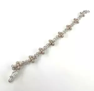 Vintage Hermann Siersbol Sterling Silver Floral Bracelet - 925 - 5.25g - Picture 1 of 4