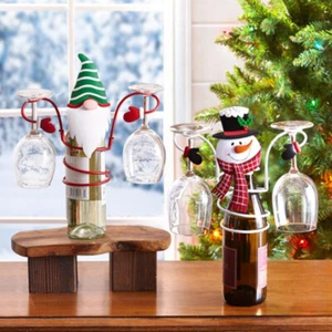 Christmas Wine Glass Holder Iron Wine Glass Holder For Christmas Party Decor - Foto 1 di 11