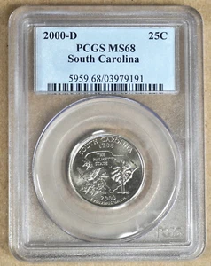 2000-D SOUTH CAROLINA STATE QUARTER PCGS MS68 979191 - Picture 1 of 4