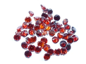 10 Pc Colombian Red Zircon 2.5 Cts Round 7 mm Loose gemstone ,Lab Created - Picture 1 of 4