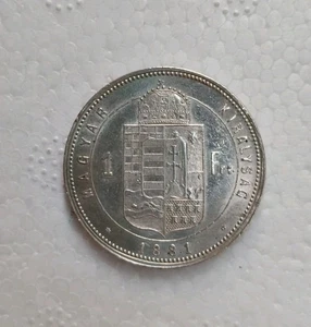 1 Forint 1881 Magyar.  Florin. Jose I Spl.come da foto - Picture 1 of 2