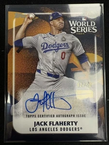 Jack Flaherty 2025 Topps Series 2 World Series Auto Gold /50 Dodgers - Picture 1 of 2